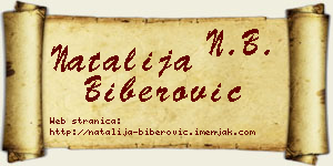 Natalija Biberović vizit kartica